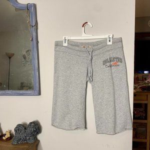 Size S,  2000s vintage light grey cotton Bermuda sweat-shorts from Hollister Co.